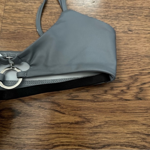 iHeartRaves Gray Bikini Top with Ring Accent size XS rave festival party sexy - Picture 2 of 7